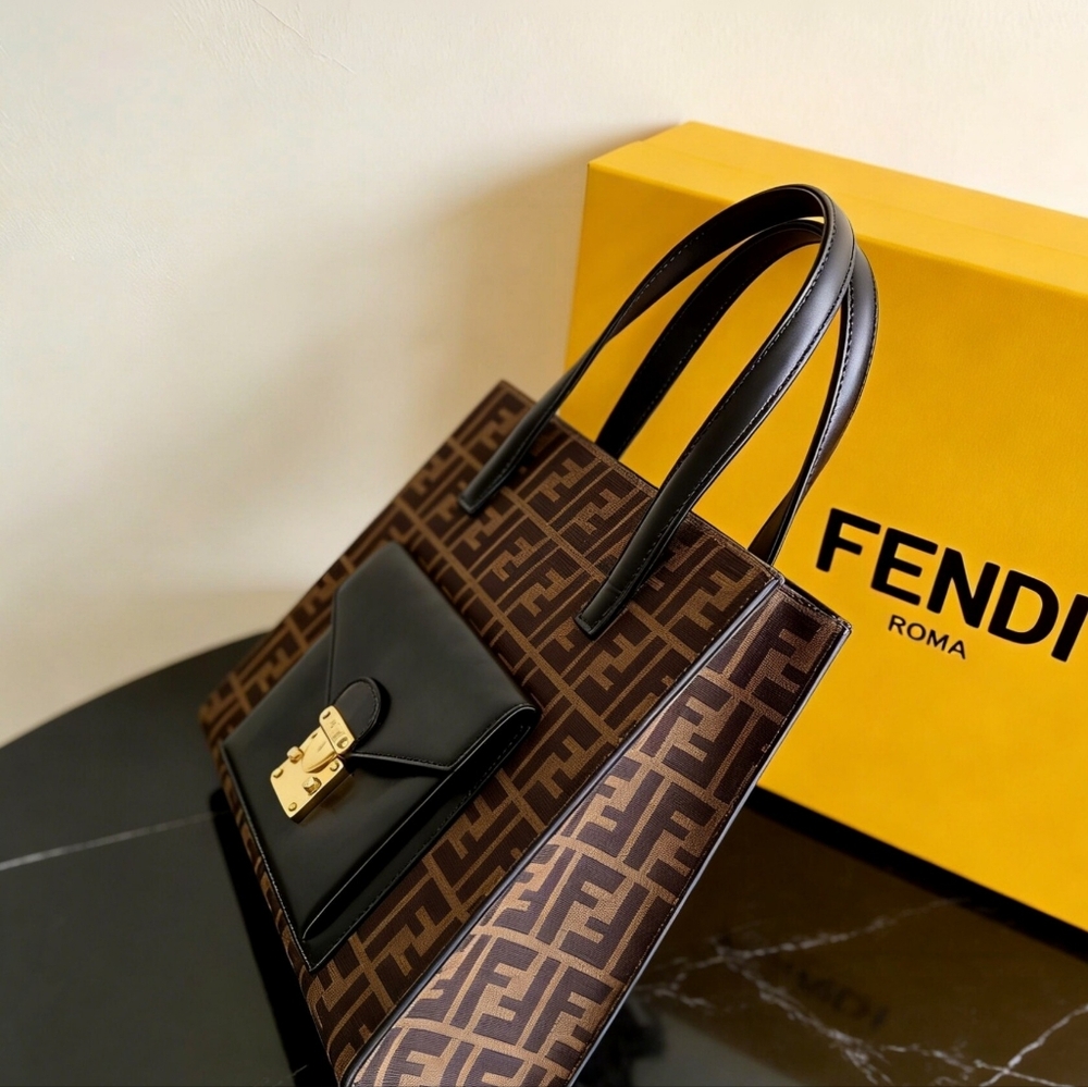 Fendi Vintage Zucca Flip Lock Tote - Picture 2 of 6